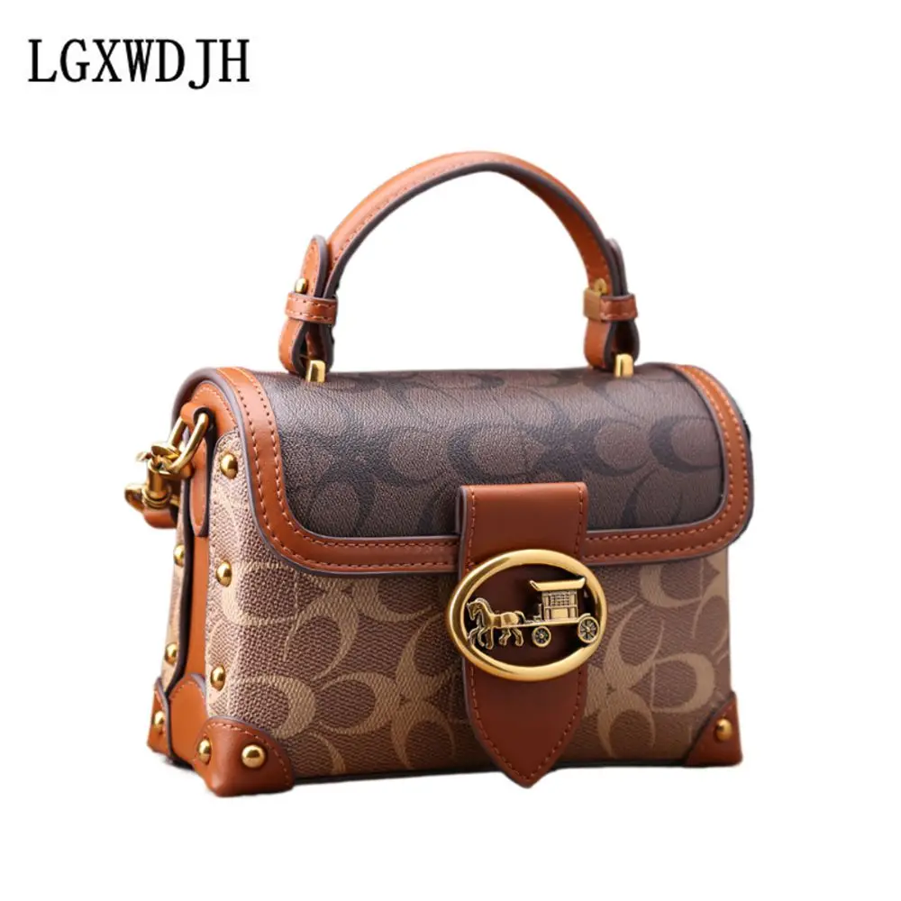 Medium Soft Stylish Women's Handbag Blocked Foreign Trade Square Crossbody Bag Versatile Brand Shoulder Bag shoulder bag,leather handbag