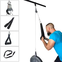 Forearm Wrist Roller Trainer  Exerciser Heavy Duty Pulley System for LAT Pulldowns Bicep Curls Triceps 1