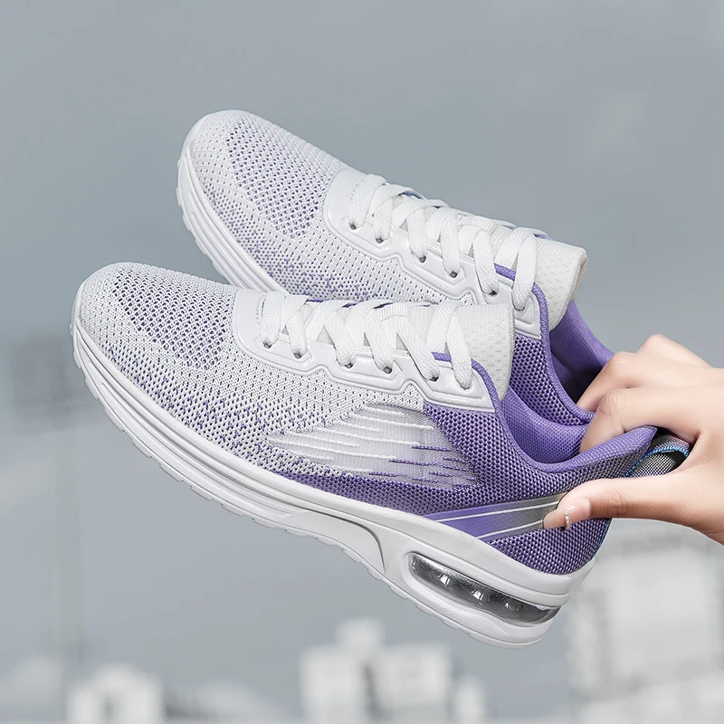 Womens Running Shoes Outdoor Jogging Sneakers Trend Air Cushion Sports Shoes Female Fitness Sneakers Breathable Mesh Tennis Shoe