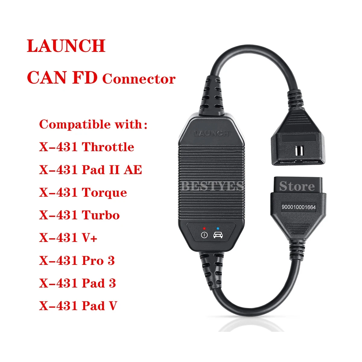 Launch X431 Can Fd Connector Car Code Reader Strumento Diagnostico Compatibile Con Launch X431 Throttle Pad Ii Torque Turbo V + Pro3