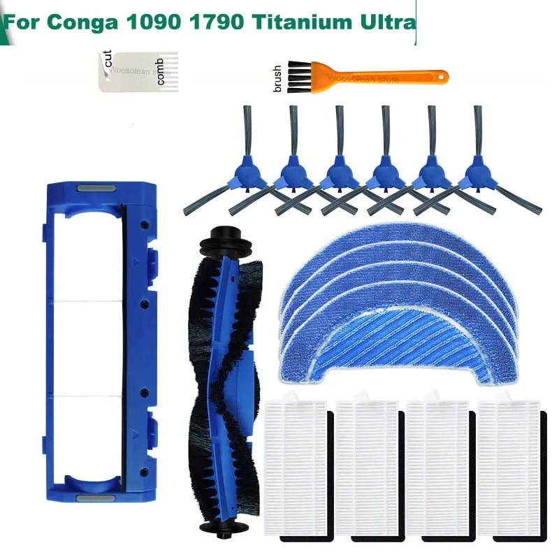 

Для робота-пылесоса Cecotec Conga 1090 1790 Titanium Ultra Conga 1090 1790 основная щетка боковая щетка Hepa фильтр Швабра тряпка аксессуары