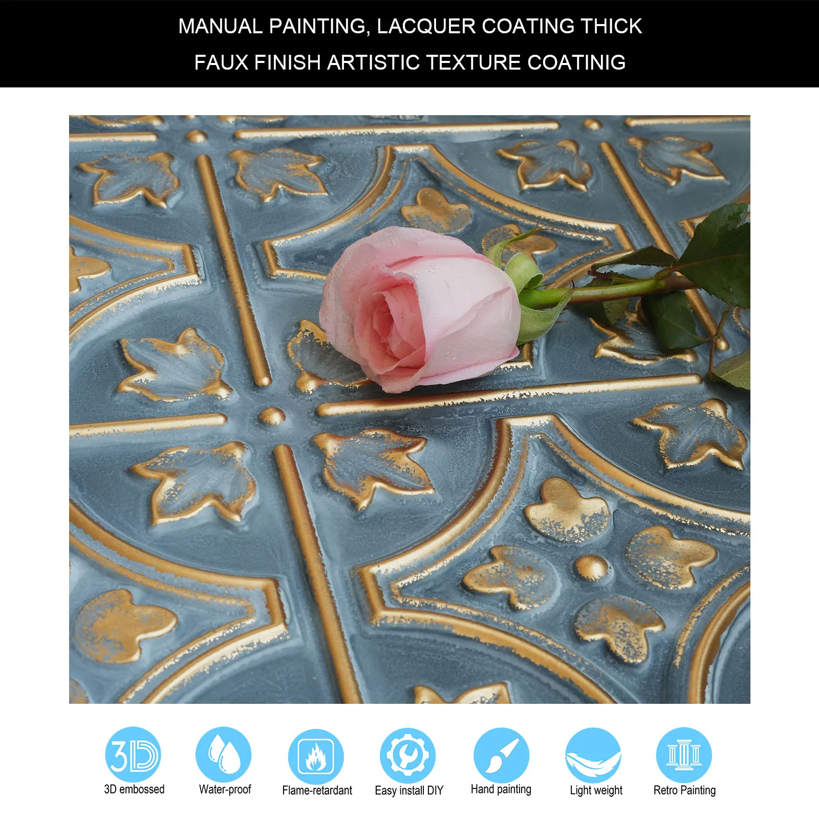 Dekorative Deckenplatten, dekorative PVC-Paneele, für ein luxuriöses Restaurant PLB10 10 Platten/Los – Detail 9