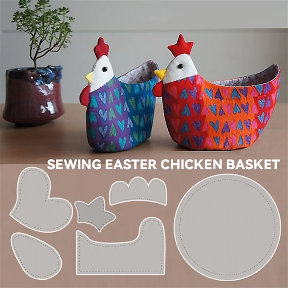 6pcs/set Easter Chicken Basket Template Quilting Ruler Practical Sewing Stencil Drafting Tools For DIY Crafts Sewing Craft Ruler