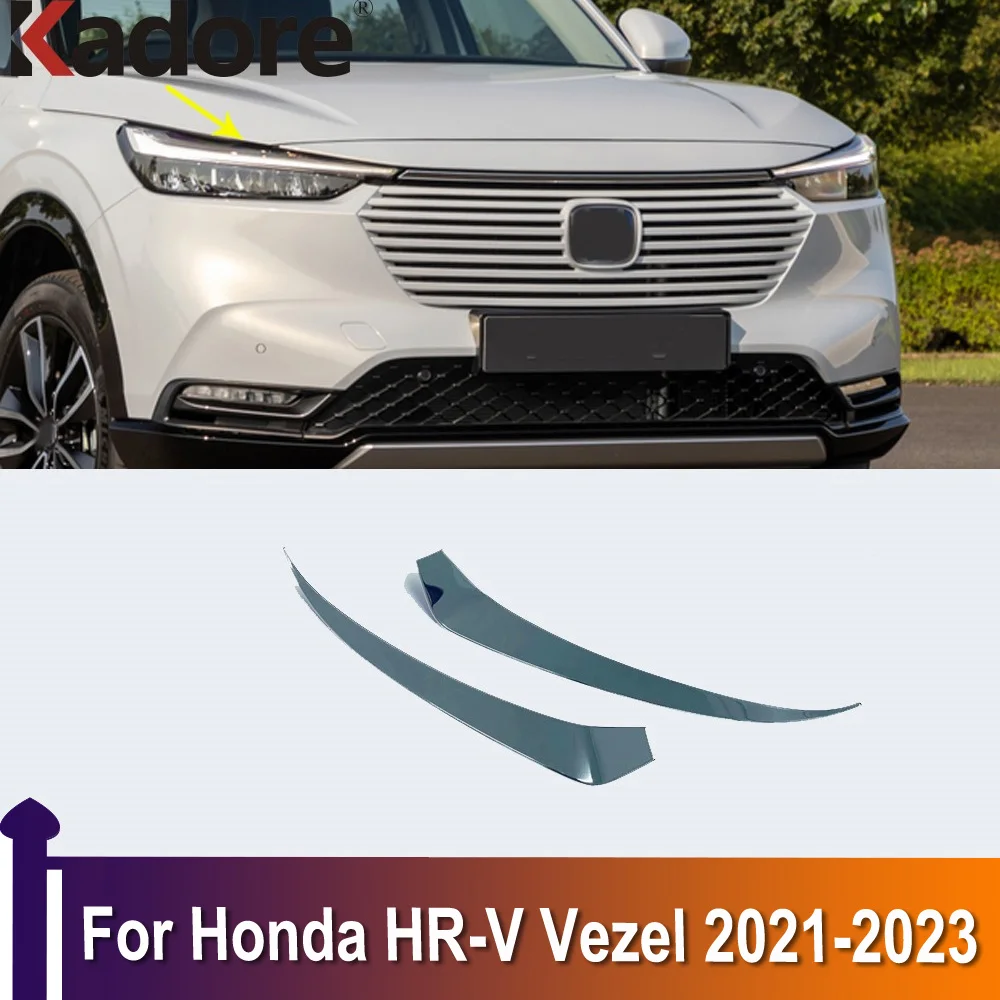 Headlight Strips For Honda HR V Vezel 2021 2022 2023 Chrome Front Head