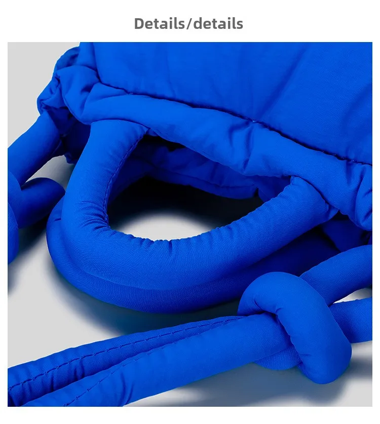 Personalisierte modische Umhängetasche, Nischendesign, neue, mit Baumwolle gefüllte Nylon-Umhängetasche für Damen, weiche und leichte, plissierte Seil-Kleinhandtasche_voghion.com