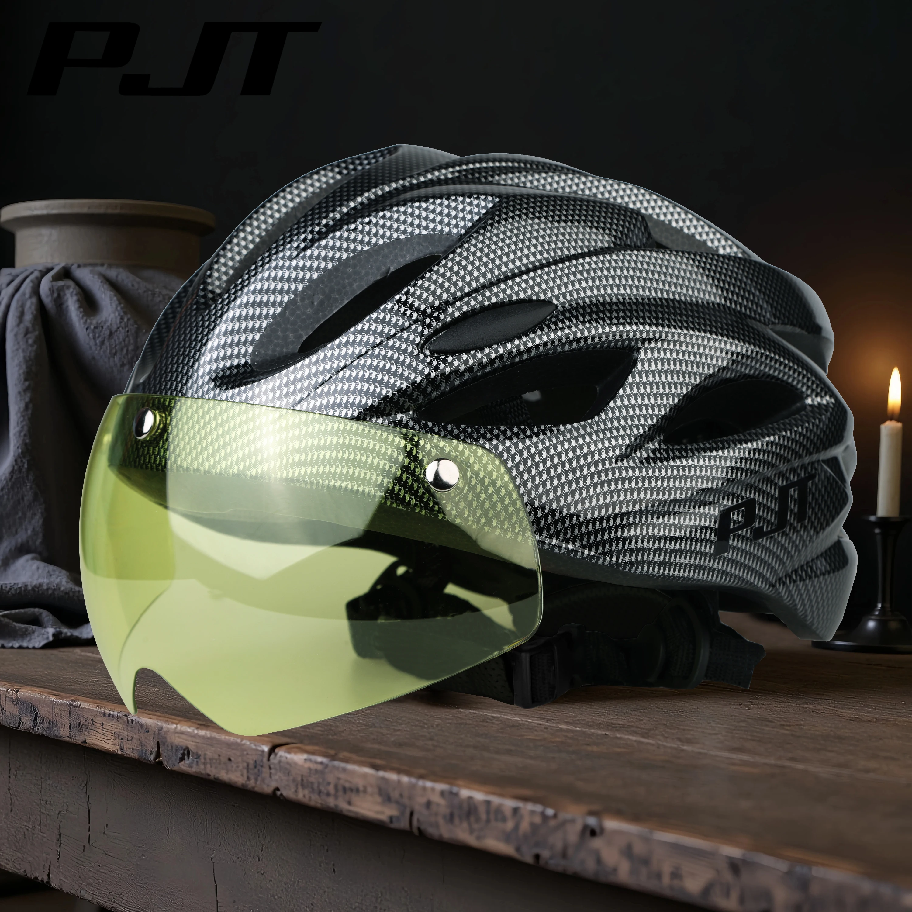 PJT Leichter, atmungsaktiver Fahrradhelm mit magnetischer Anziehungsschutzbrille, Linse, Fahrradhelm, frei umschaltbarer Fahrradhelm für Erwachsene – Detail 7