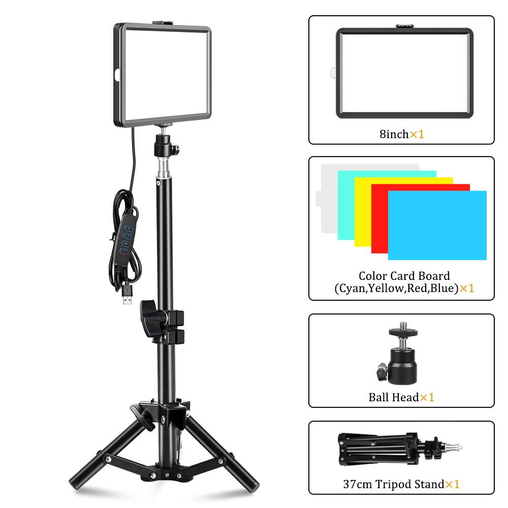 SH 8 inch Photography Dimmable Flat-panel Fill Lamp 3300-5600K LED Video Light For Live Streaming Photo Studio Light Panel 2x4 ceiling light LED Panel Lights