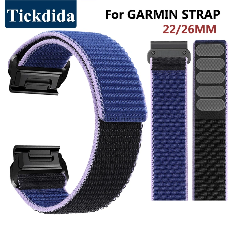 

26mm Loop Nylon Strap for Garmin Fenix 6x Pro 5x 7x 3 HR Descent Mk1 Quick Release Smart Watch Band for Garmin Fenix 3 Sapphire