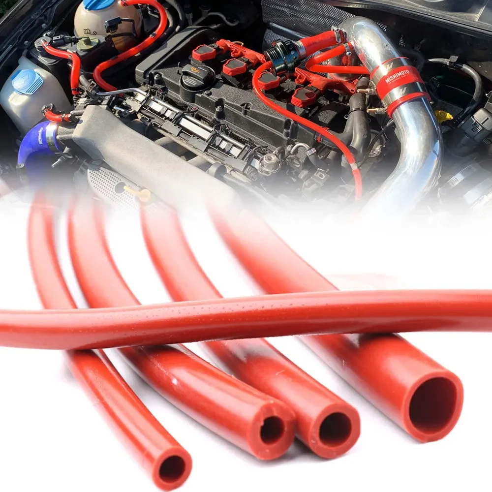 Universal 3/5/4/6/8/10/12/14mm Auto Car Vacuum Silicone Hose Racing Line Pipe Red 1-50 meter Soft Silicone Tube silicone hose silicone hose connector