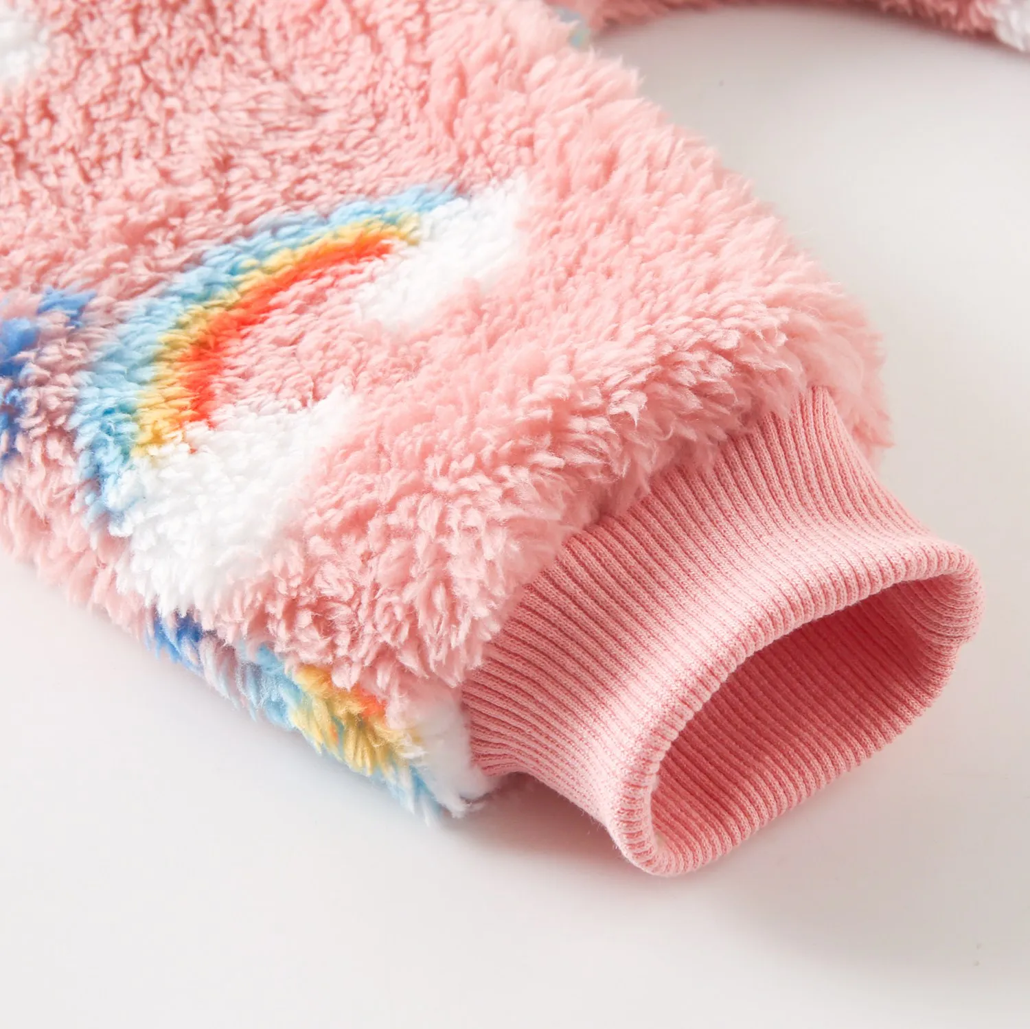 Niedliche Winter-warme Langarm-Fleece-verdickte Kleinkind-Mädchen-Overalls mit Reißverschluss – Detail 9