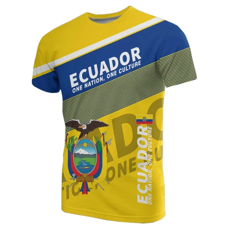 Ecuador fotbollströja med flagga 3d tryckt ventilerande_voghion.com