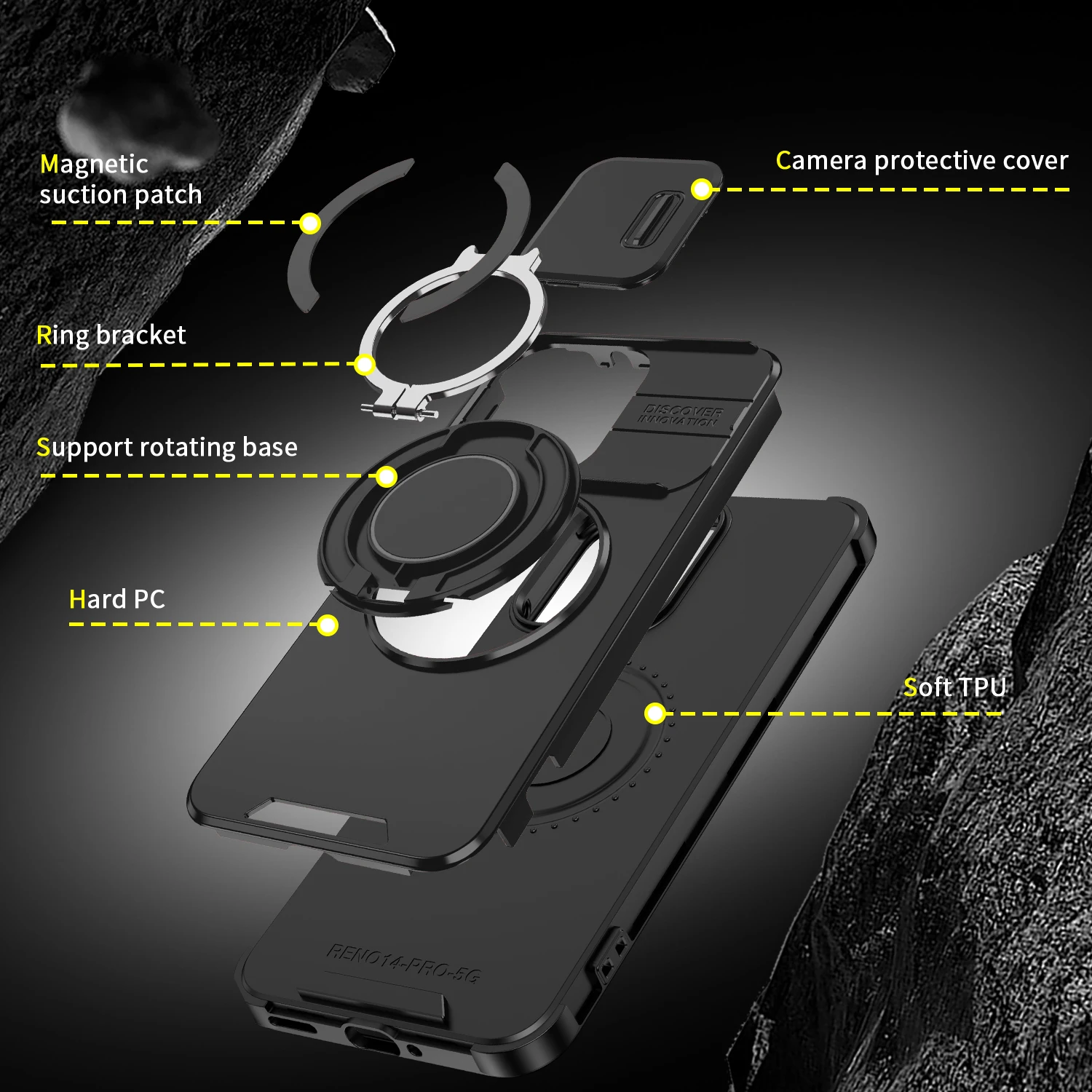 Magnetic Wireless Charging Silicone Phone Case with Protective Lens Cover