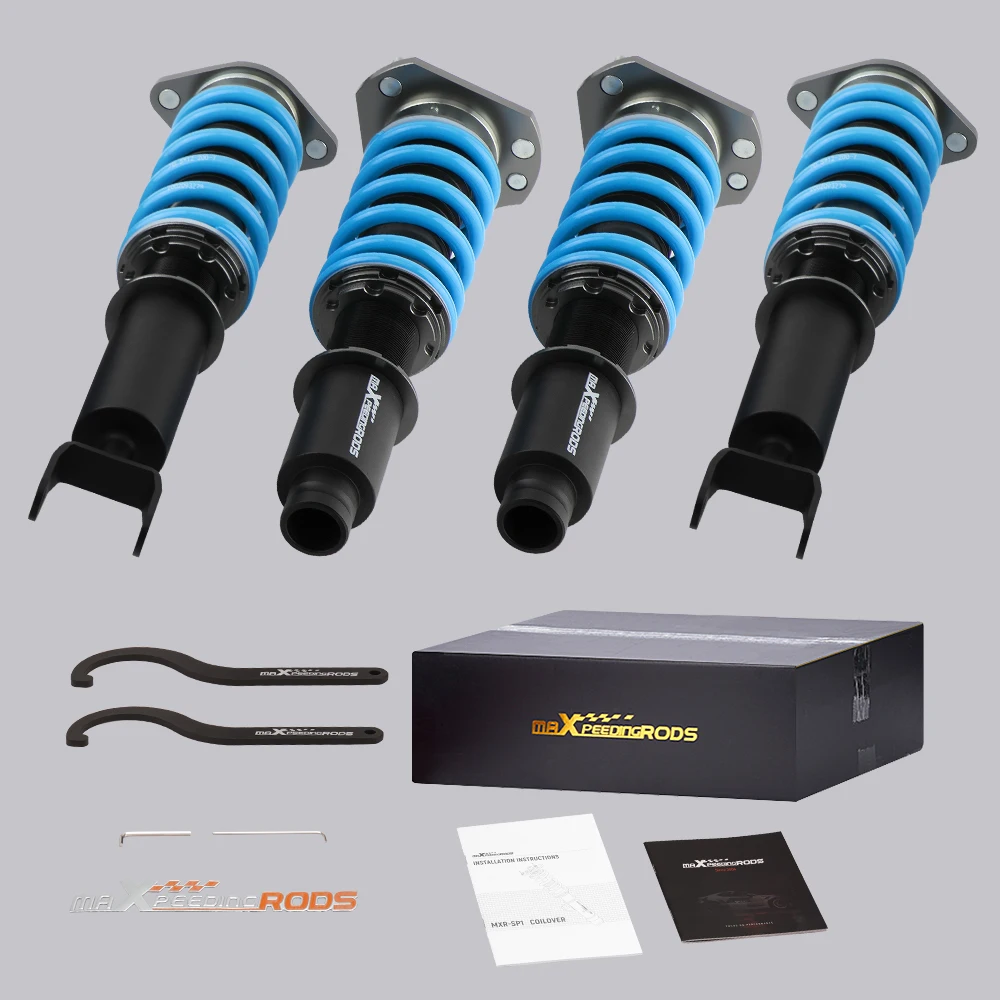 MaXpeedingrods COT6 조절식 코일 오버, 혼다 Prelude 92-01 용 24 단 스트럿, 전면 및 후면 코일 오버 서스펜션