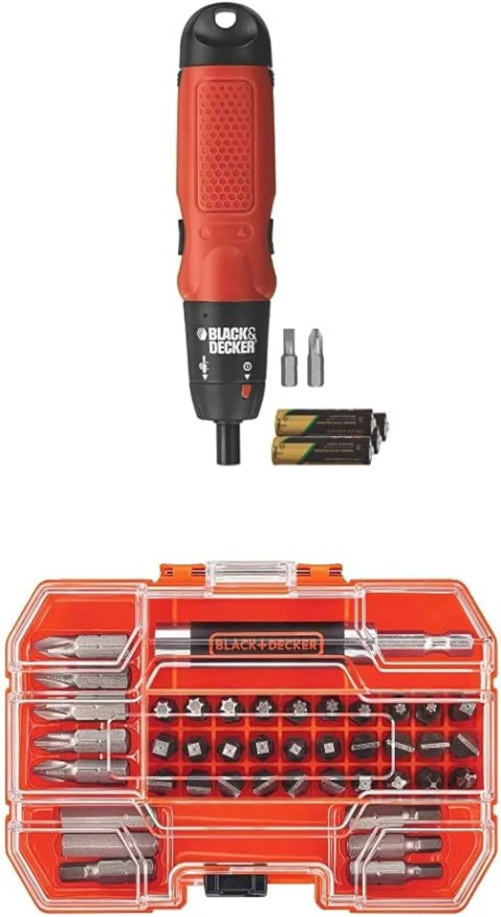

BLACK+DECKER Cordless Screwdriver with Screwdriver Bit Set, 42-Piece (AS6NG & BDA42SD)