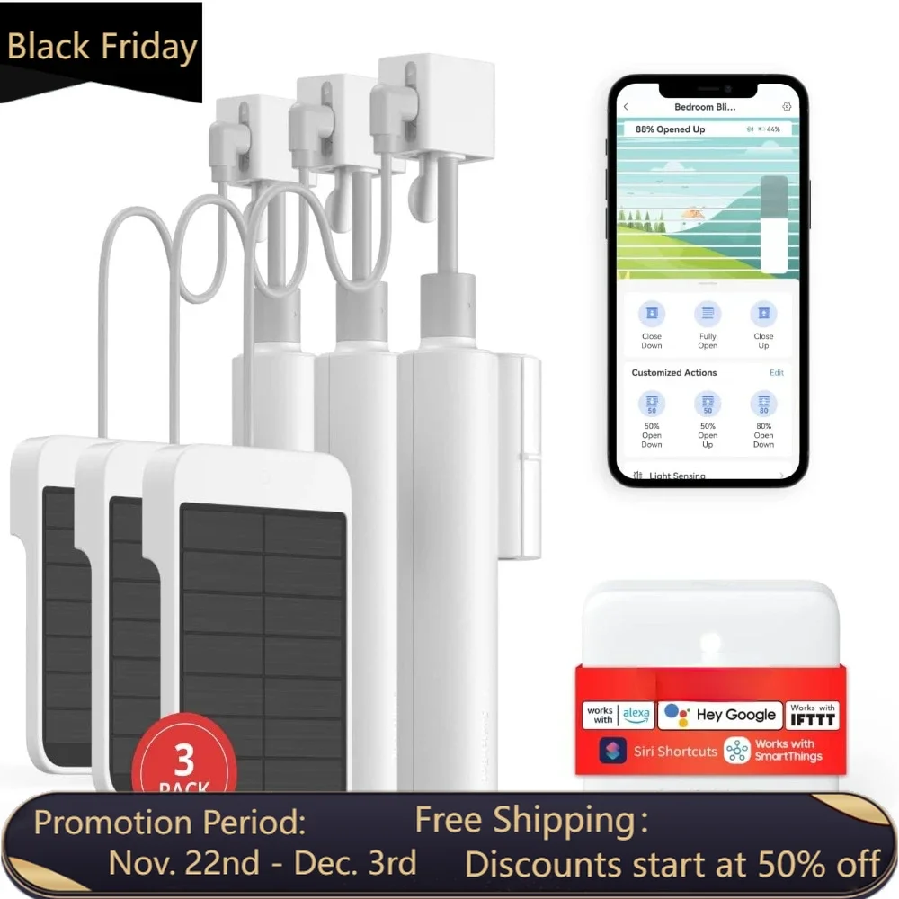 Smart Solar Motorized Blinds Kit with WiFi Control