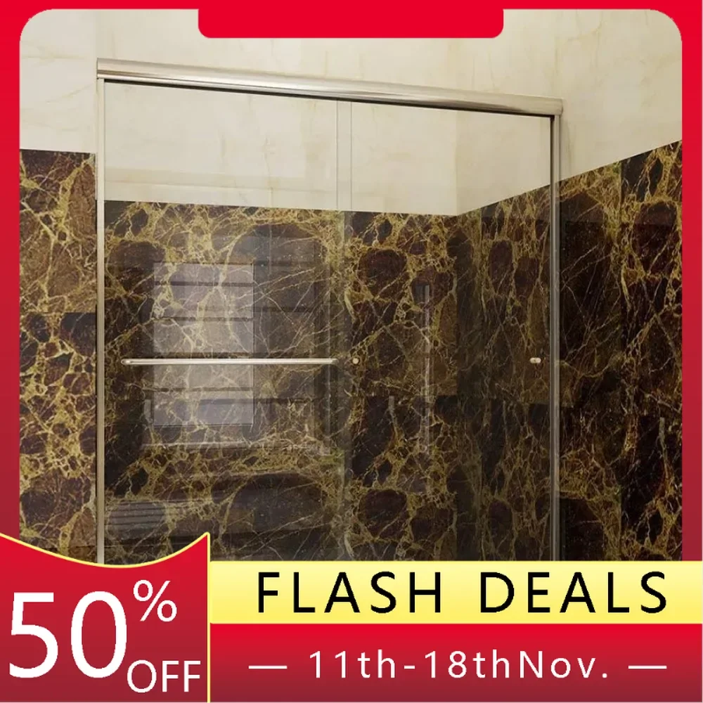 Door Sliding Semi-Frameless Glass Shower Doors, 1/4" Clear Glass, 56-60 in. W X 72 in. H Double Sliding Shower Enclosure