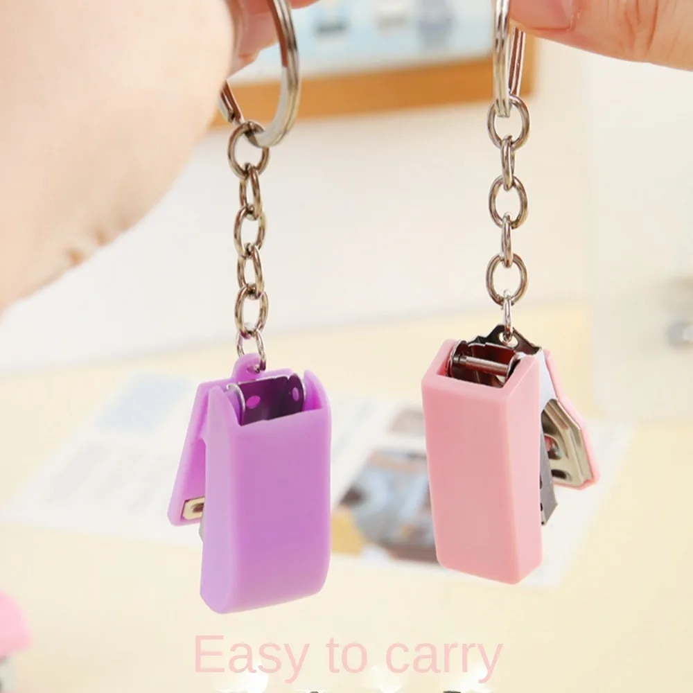 Metal Mini Stapler 2Pcs for Colorful ABS Solid Color Small Paper Stapler Stationery