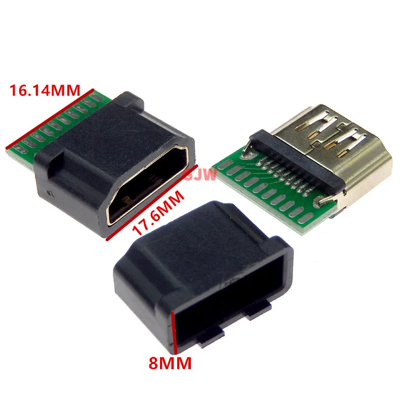 Разъем HDMI-совместимый с интерфейсом HD, 10 шт., SMD 19 Pin 19 P, Вертикальный прямоугольный разъем HDMI, поверхностный круглый разъем PCB