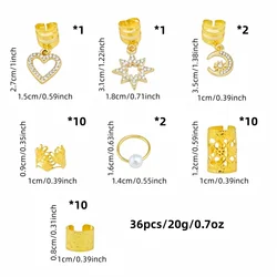 Elegant Braided Hair Clips - 46 - Piece Set for Festivals and Parties (Yellow)