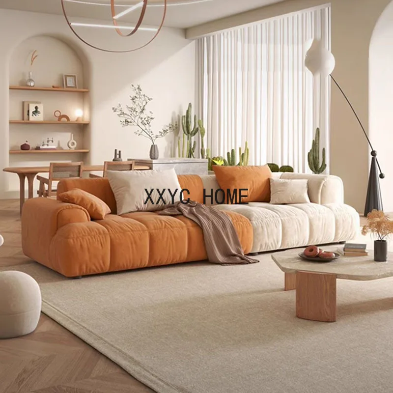 

Cloud Double Living Room Sofa Backdrop Lounge Plush Floor Luxury Sofa Modern Elegant Puff Italian Canape Home Furniture