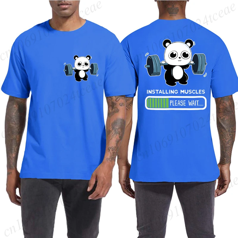 Panda Gym Graphic Tee – Cute & Funny Harajuku Summer Shirt