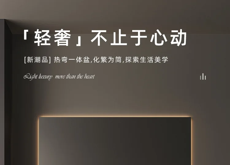 Light Luxury Bathroom Cabinets Rock Slab Integrated Washbasin Modern Solid Wood Bathroom Sink Cabinet Vanity Bathroom Furniture
