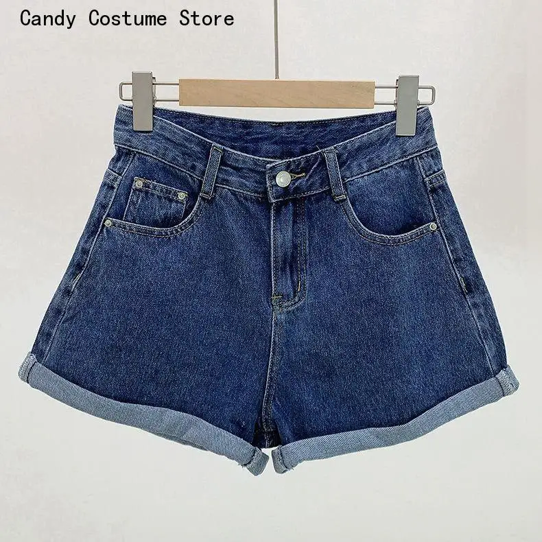 Denim Vintage Summer Basic Simple All-Match Hot Sale High Waist Leisure Ladies Streetwear Chic Classic Shorts Women