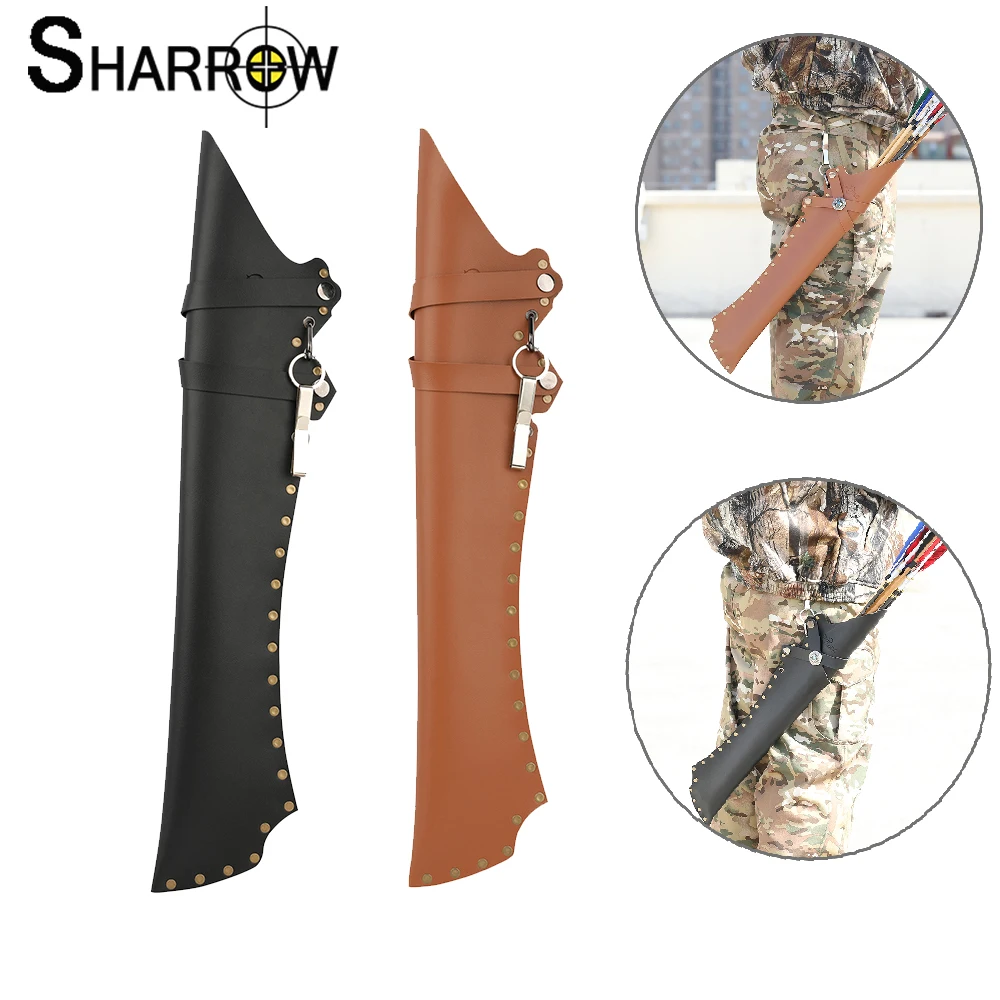 Arrow Bag Waist Hanged Shooting Quiver Multi-functional Waist Hanged Arrows Shooting Carry Bag With Pockets Bow Leather