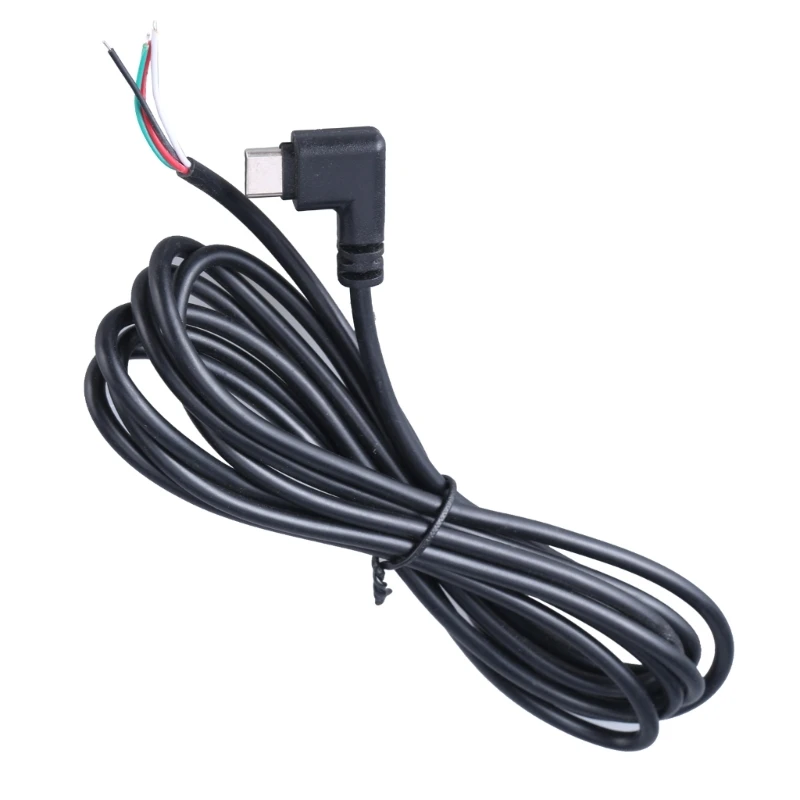 Right-Angle USB-C to Bare Wire Power Cord Extension Cable