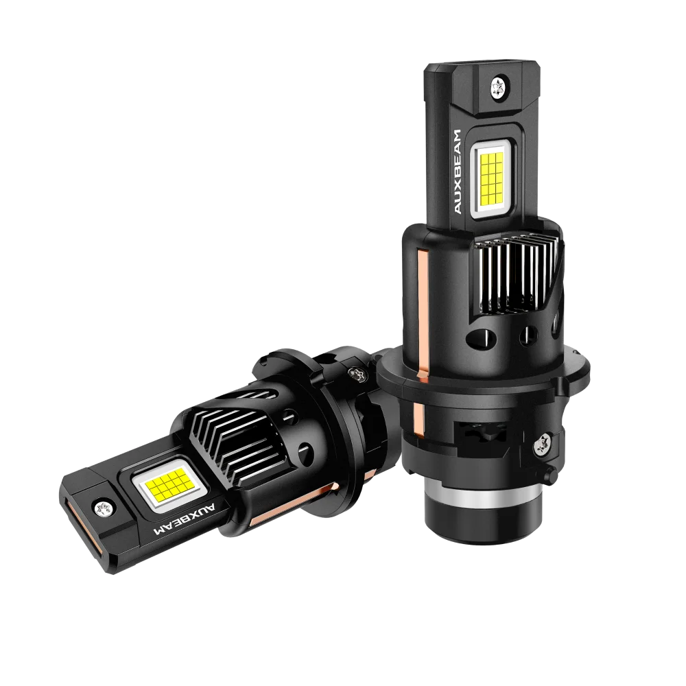 AUXBEAM D-PRO 시리즈 플러그 앤 플레이 LED 헤드라이트 전구 D2 D2S D2R D4 D4S D4R 80W 22000LM HID 교체용 6500K 쿨 화이트