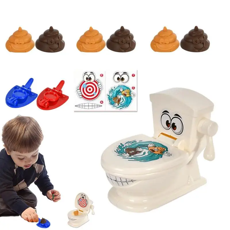 

Toilet Bowl Toy Flushing Poop Game Simulation Toilet Ejection Toy Poop Dexterity Launchers Creative Family Board Games