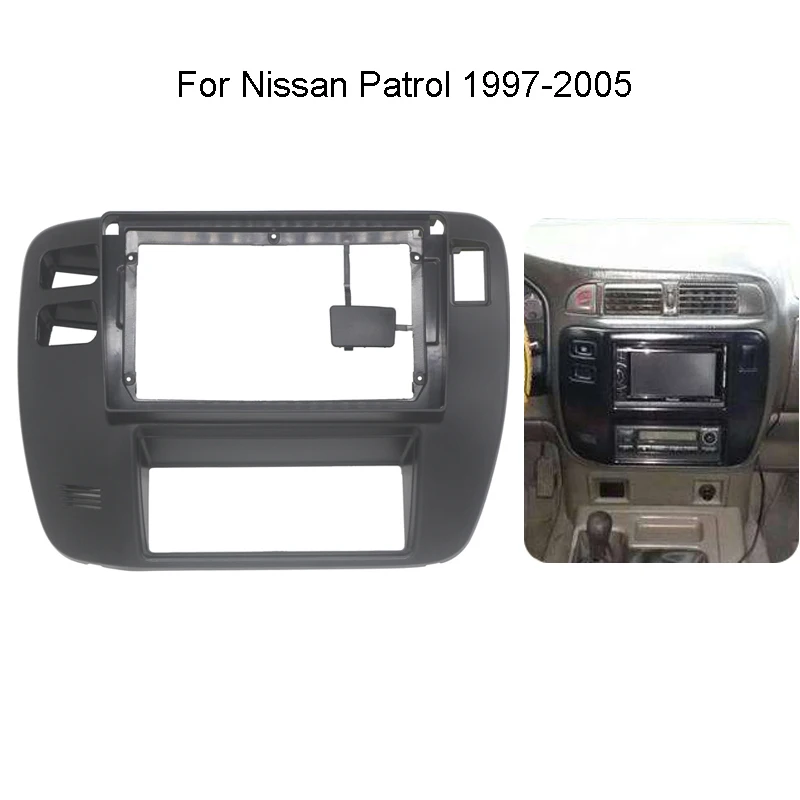 9 Inch Car Radio Fascia For Nissan Patrol 19972005 Video Panel Player Audio Dash 2 Din Frame