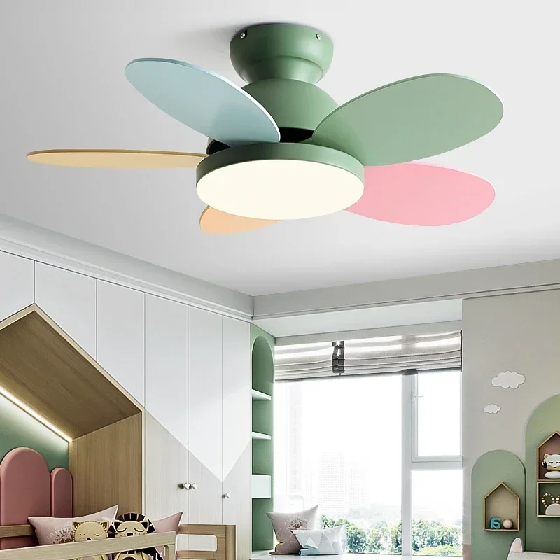 Children Room Ceiling Fan Light Modern Ceiling Fan Light Control Low Floor Household Support 110V 220V
