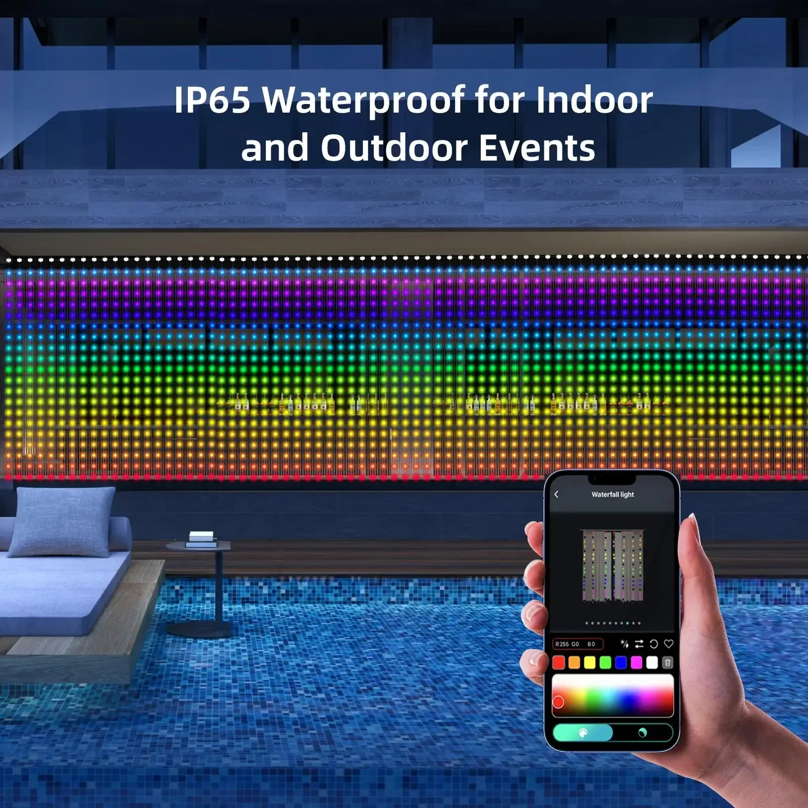 App Controlled LED Smart Curtain Lights String