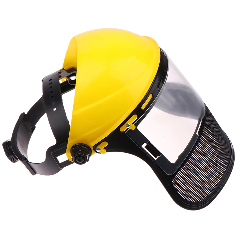 Garden Grass Trimmer Safety Helmet Hat With Full Face Mesh Protective Mask For Logging Brush Cutter Forestry Protection