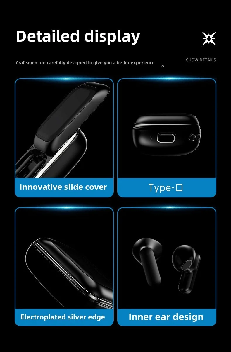 Latest Wholesale Bluetooth Earphones with Sliding Cover