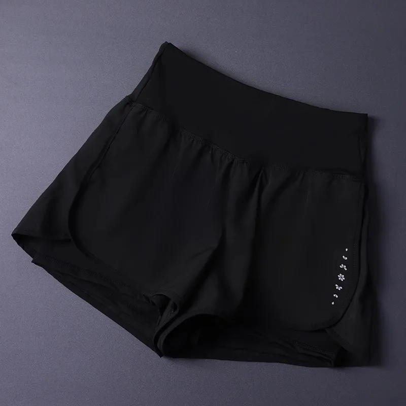Women's 2 in 1 Shorts with Pockets - Lightweight Breathable Loose Anti-Disclosure Split Side for Yoga Running Gym
