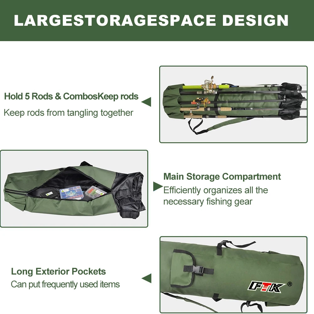 Ergonomic shoulder strap design for outdoor fishing gear.