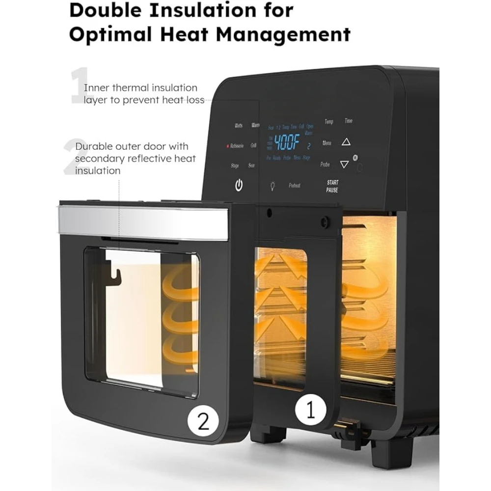 Microwave Ovens, Air Fryer Oven, 15.5Qt,Powerful 1800W, Integrated Smart Thermometer, Temp Controls, Microwave Ovens 3