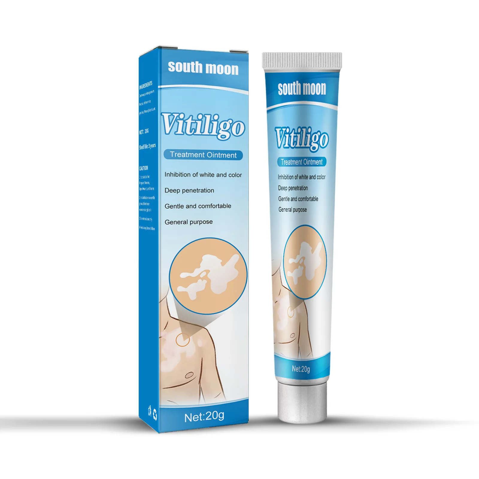South Moon Vitiligo Treatment Ointment Antibacterial Remove White Spot Ringworm Skin Leukoplakia Disease Dermatitis Cream 20ml