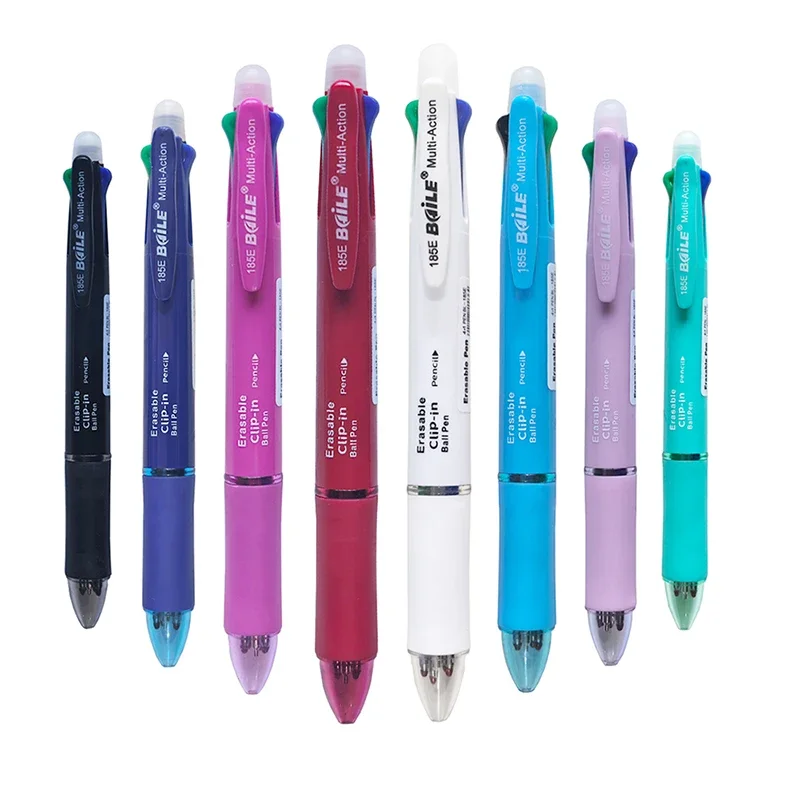 5 In 1 Erasable Gel Pen 0.7mm Blue Black Red Green Magic Refills 0.5mm Mechanical Pencil Writing Painting Stationery