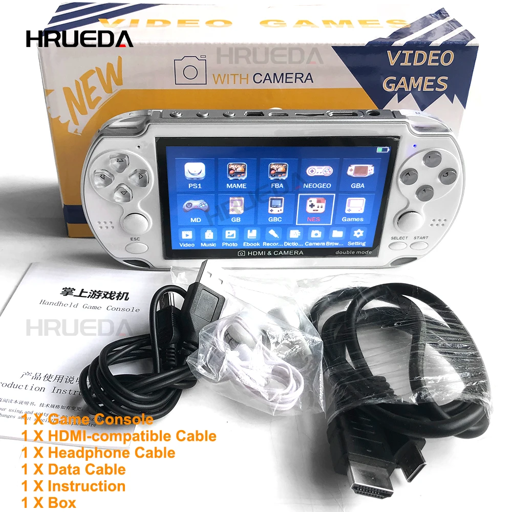 Câmera Portátil do Console do Jogo de Vídeo 4.3 Polegada Tela Colorida Consoles de Jogo Handheld do Joystick do Jogador de Jogo Duplo 10000 Mais Jogos 8gb