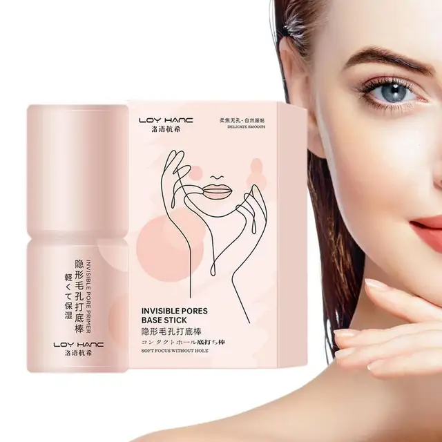 Invisible Poro Face Primer Stick, Minimizar Poros, Folhas Procurando Pele, Suave Maquiagem Durável, Impermeável, Minimizar