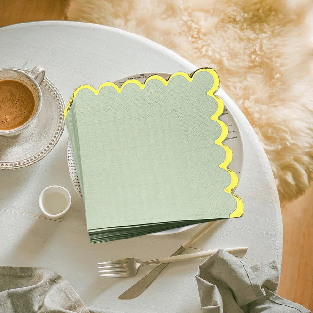 Soft Green Napkin Papers Table Fragrance Free Mouth Cloth Tissue Servilletas Decoupage Vintage Surtidas paper napkins 20/80pcs