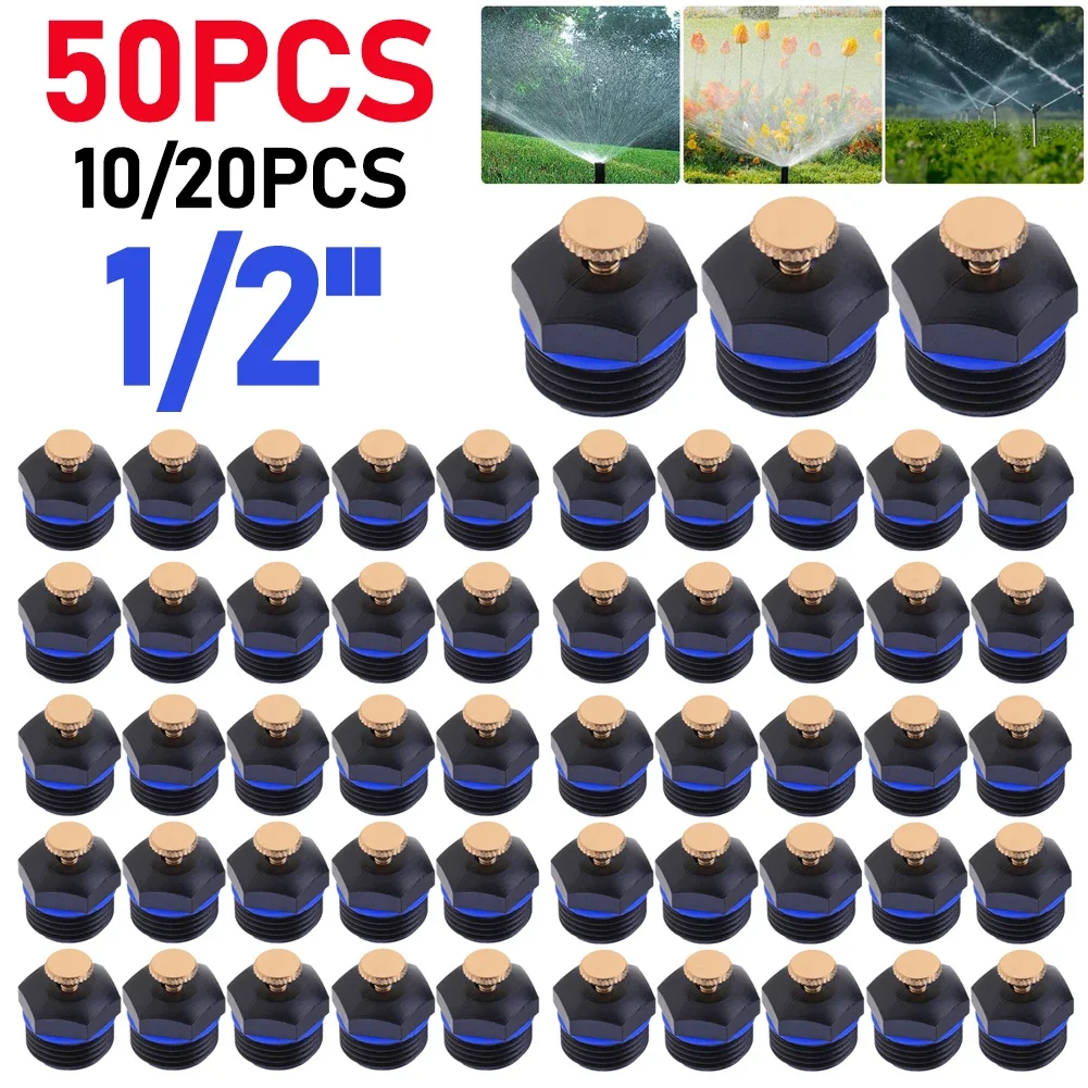 10-50pcs 1/2 inch DN15 Thread Garden Sprinklers Plastic Lawn Watering Sprinkler Head Irrigation Agriculture Sprayers Nozzles Kit