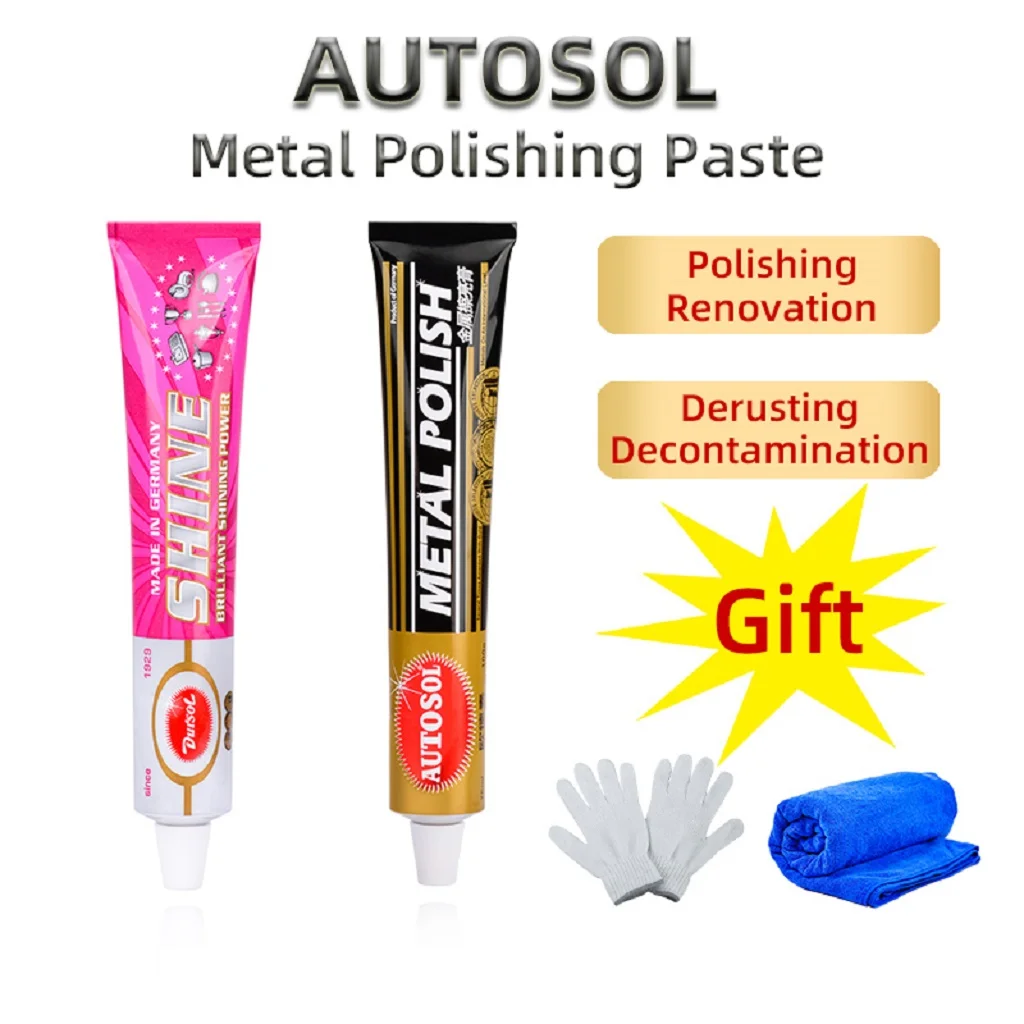 German AUTOSOL Metal Polishing Paste Scratch Repair Metal Band Bag Zipper Copper Food Grade For Polishing Tableware 50g/100g