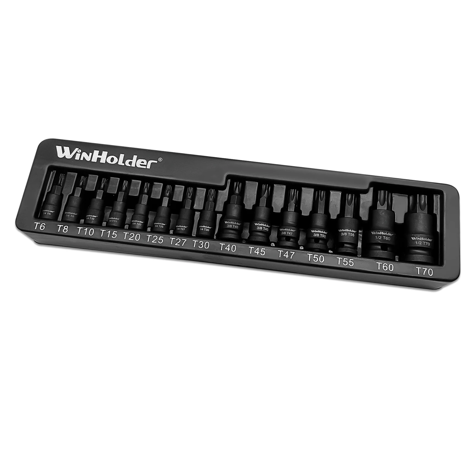 24PEICES of Impact Torx Bit Socket Set 1/4,3/8,1/2" Drive T6-T70 & Long Reach Extension Bars Auto Repairing