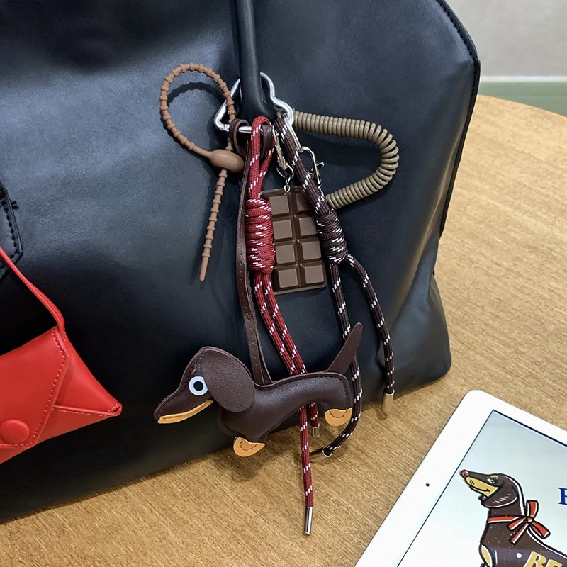 Braided Rope Bag Pendant High-grade Keychain Pendant Ruth's Same Style Dachshund Pendant Suitable For Phone Bag Accessories