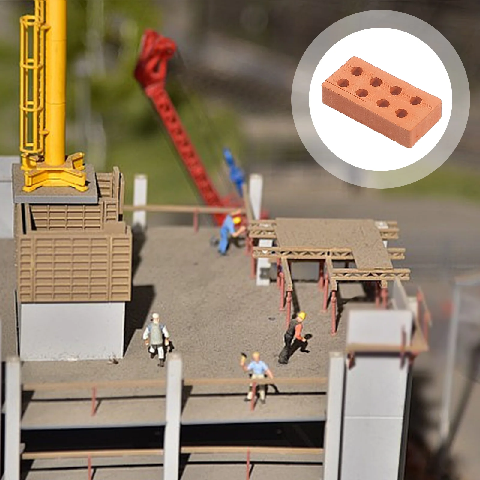 50 Pcs Building Model Bricks Sand Table Decors Mini Hut Cement Toy Miniature Clay for outside Child