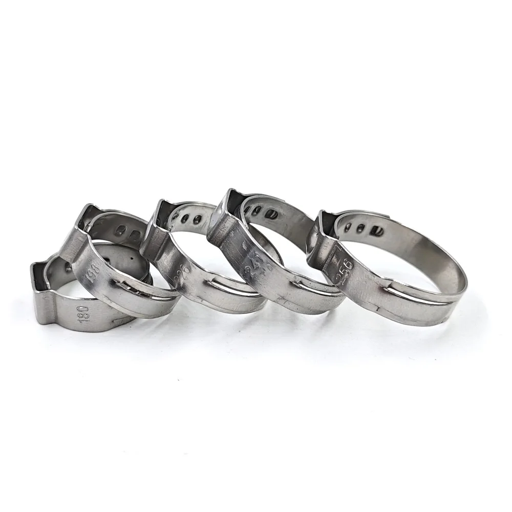 2-20pcs 호스 클램프 단일 귀 무단 5.8-23.5mm 304 스테인레스 스틸 호스 클램프 씰링 종류의 호스 용 신치 클램프 링